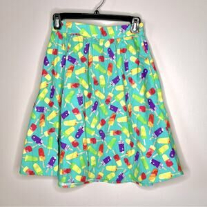 Retrolicious ice pop culture teal skirt XS